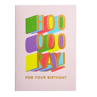 Colorful Hooray Birthday Card