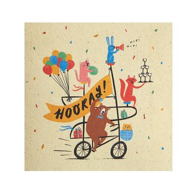 Bicycle Critters Birthday Card