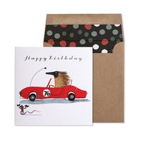 Racecar Critter Birthday Card