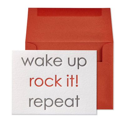 Wake Up Rock It Repeat Greeting Card