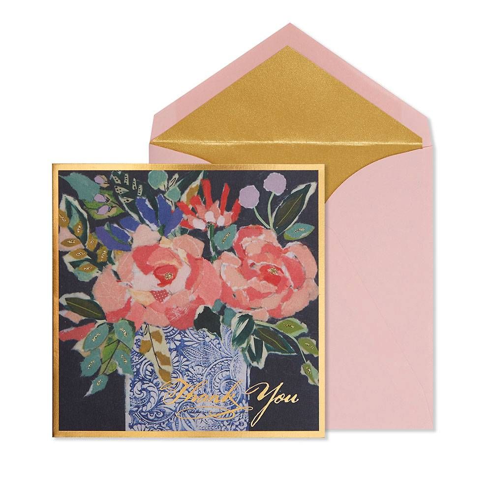 Painted Peonies Thank You Card