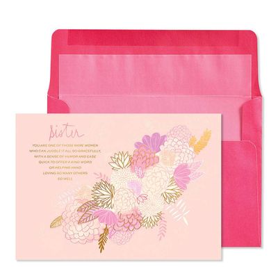 Floral Sister Birthday Card