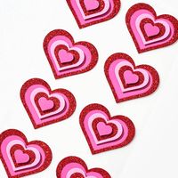 Retro Glitter Heart Stickers