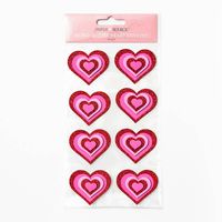 Retro Glitter Heart Stickers