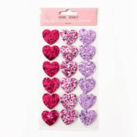 Pastel Glitter Heart Stickers