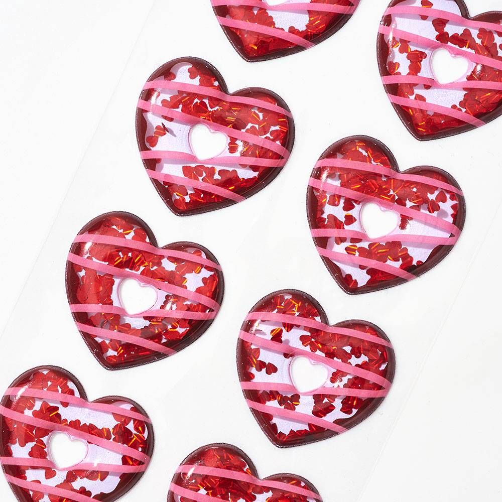 Heart Donut Shaker Stickers