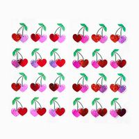 Shimmer Heart Cherry Stickers