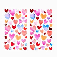 Foil Watercolor Heart Stickers