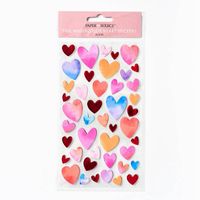 Foil Watercolor Heart Stickers