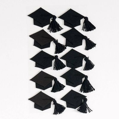 Black Graduation Cap Stickers