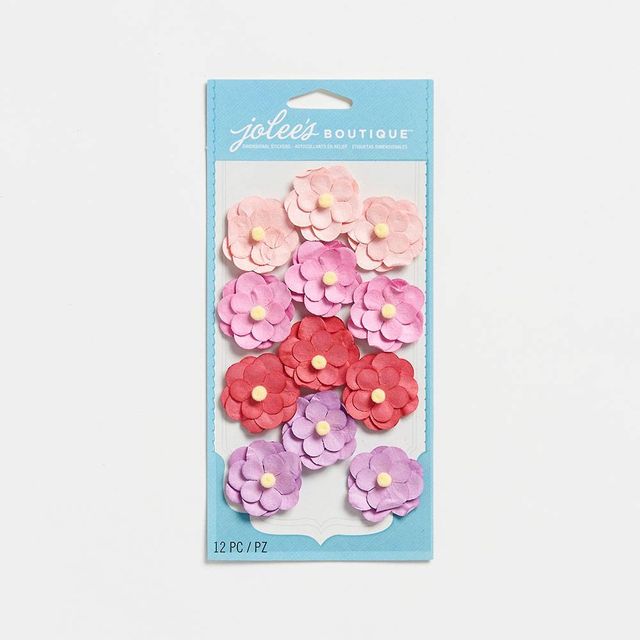 The Paper Studio, Pink & Purple Floral Stickers, 20 Stickers, Mardel