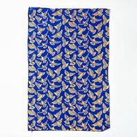 Gold Birds On Sapphire Handmade Paper