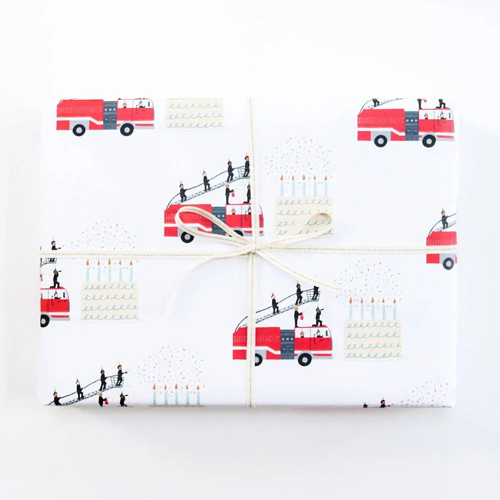 Firetruck Birthday Flat Wrap