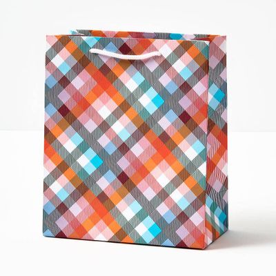 Vibrant Plaid Medium Gift Bag
