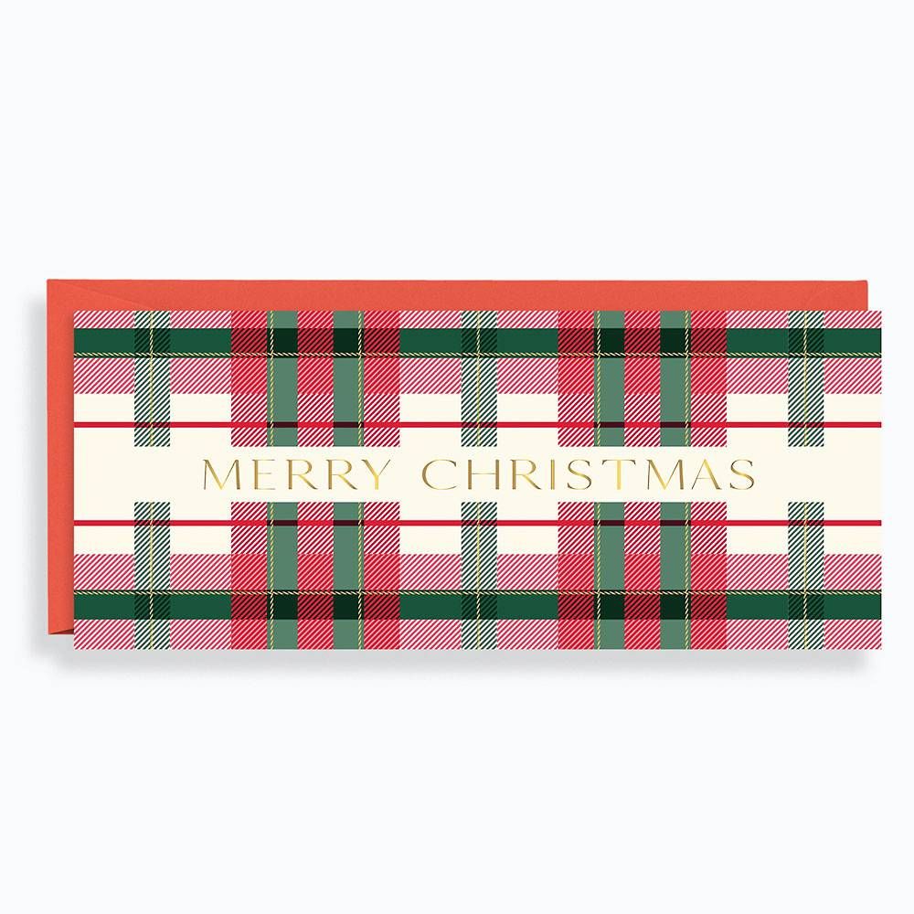 Plaid Merry Christmas Money Card