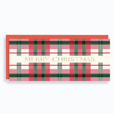 Plaid Merry Christmas Money Card