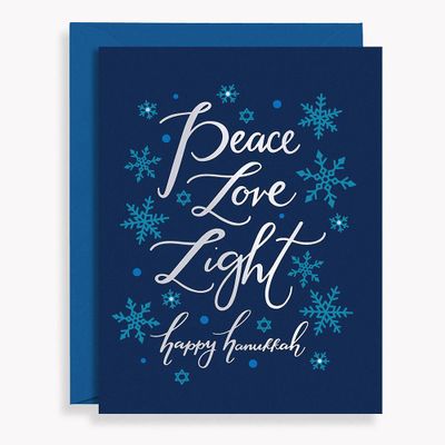 Peace Love Light Hanukkah Card