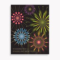 Sparkling Fireworks New Year Card