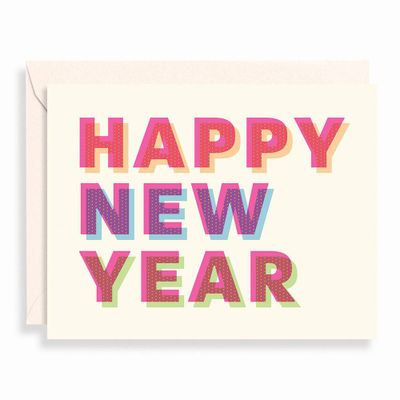 Colorful Happy New Year Card Set