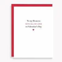 To My Husband Valentine's Day Card