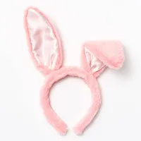 Pink Fur Bunny Headband