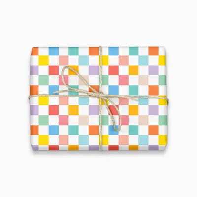 Rainbow Checkerboard Flat Wrap