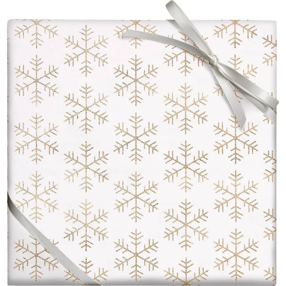 Gold Glitter Snowflakes Wrapping Paper