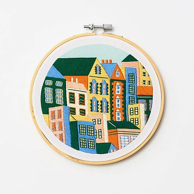 Colorful Buildings Embroidery Kit