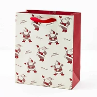 Newsprint Santas Medium Gift Bag