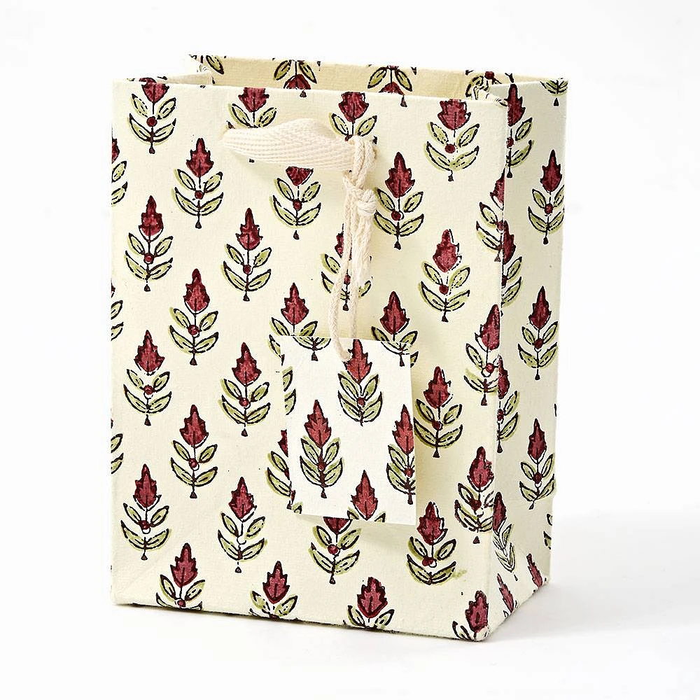 Scarlet Block Printed Small Gift Bag