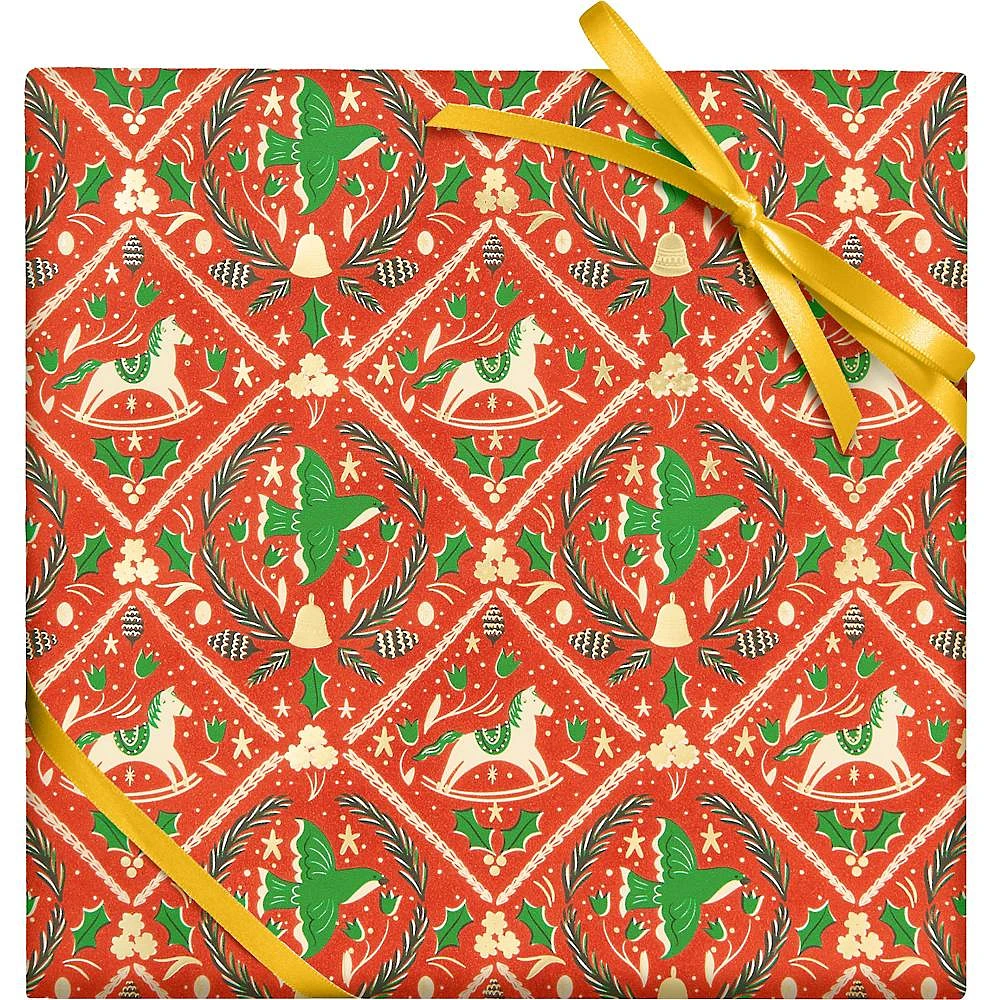 Folk Art Christmas Stone Wrapping Paper