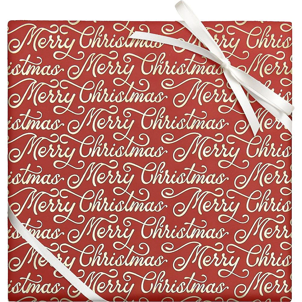 Merry Christmas Script Stone Wrapping Paper