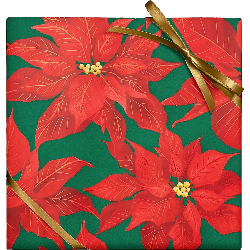 Elegant Poinsettias Stone Wrapping Paper