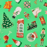 Retro Holiday Icons Stone Paper Roll Wrap