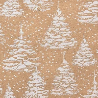 White Glitter Kraft Trees Wrapping Paper