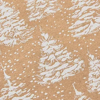 White Glitter Kraft Trees Wrapping Paper