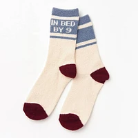 In Bed By 9 Fuzzy Crew Socks