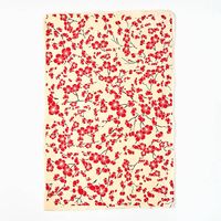 Red Blossoms On Cream Handmade Paper