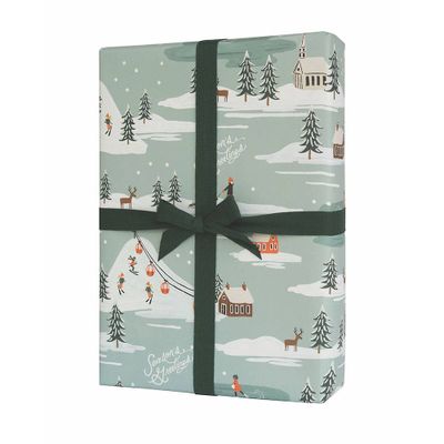 Rifle Paper Co. Holiday Snow Scene Flat Wrap