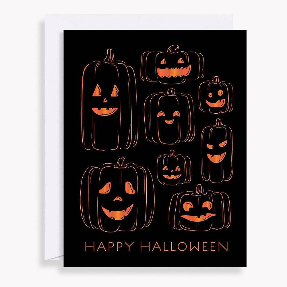 Foil Pumpkin Halloween Card