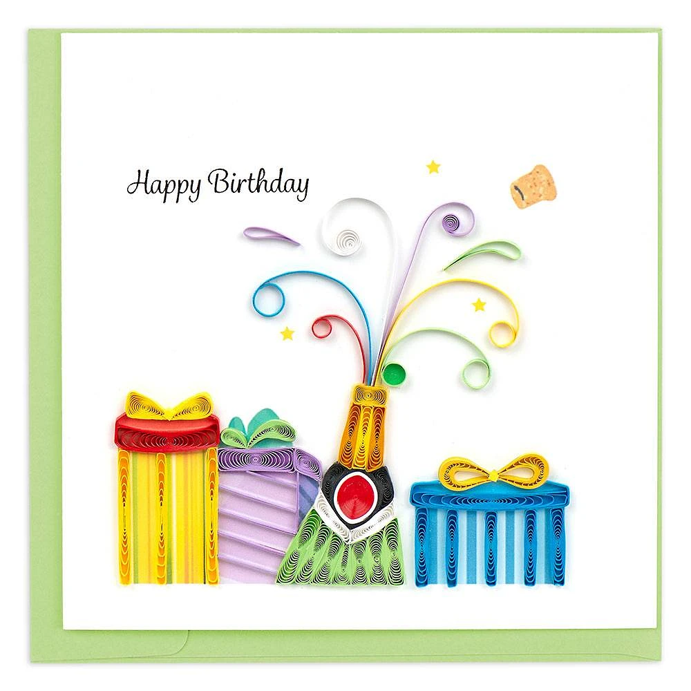 Quilling Champagne Birthday Card