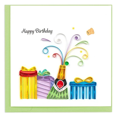 Quilling Champagne Birthday Card