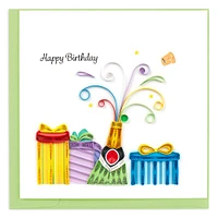 Quilling Champagne Birthday Card