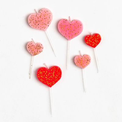 Heart Glitter Candles