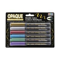 Opaque Metallic Brush Marker Set