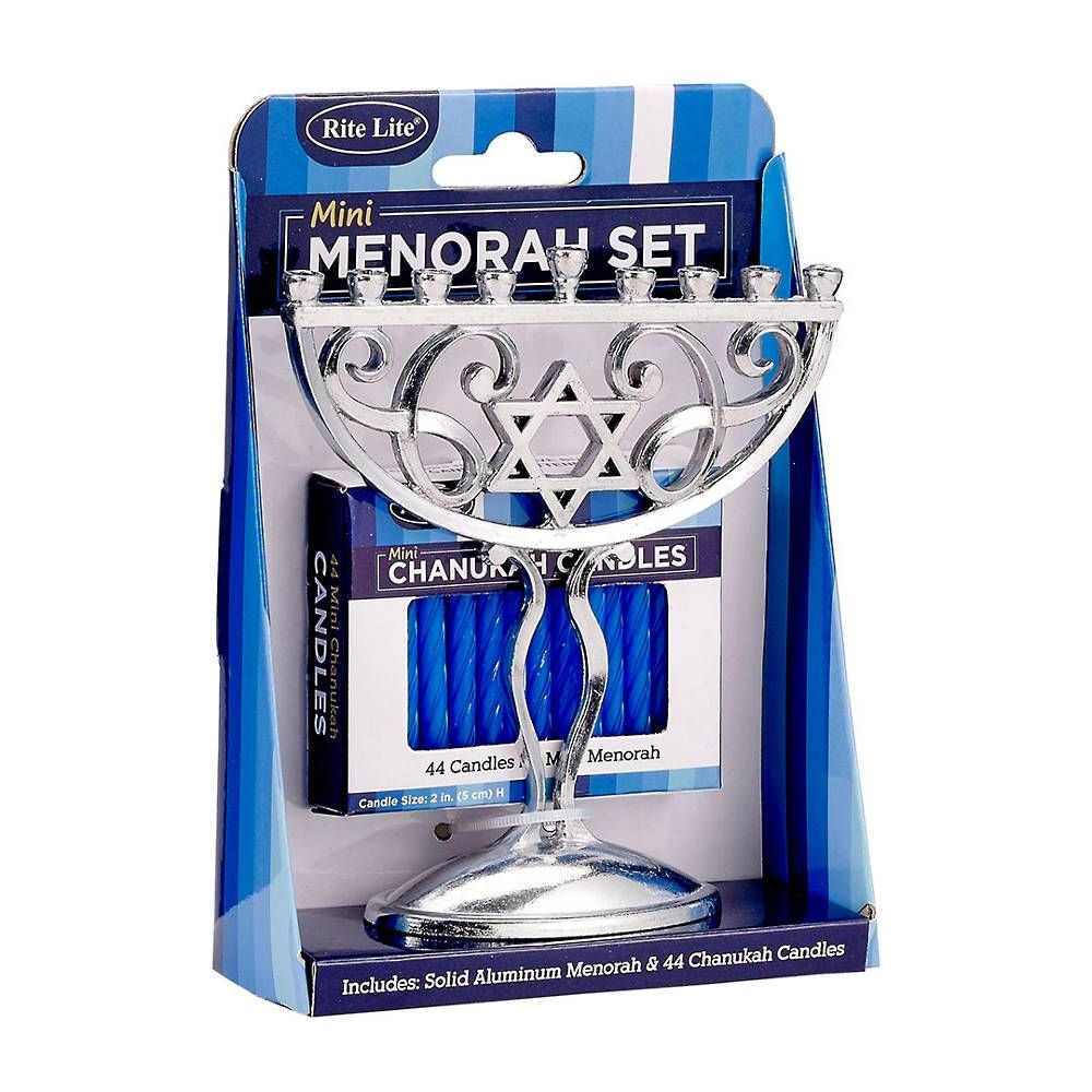 Mini Menorah & Candles Set