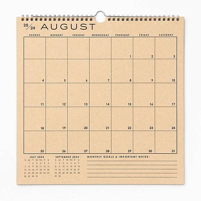 2024-2025 Paper Source Grid Wall Calendar