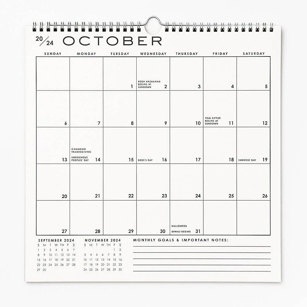 2024-2025 Paper Source Grid Wall Calendar