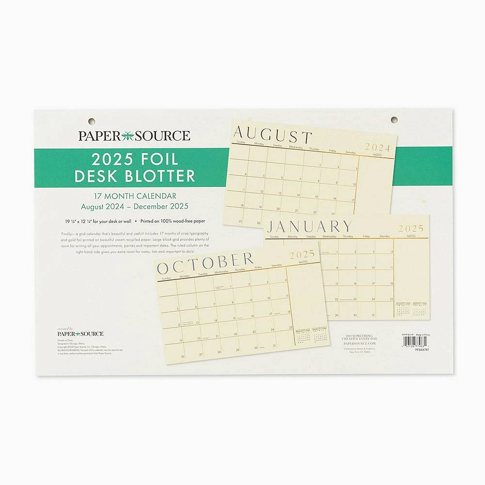 2024-2025 Paper Source Foil Blotter Calendar