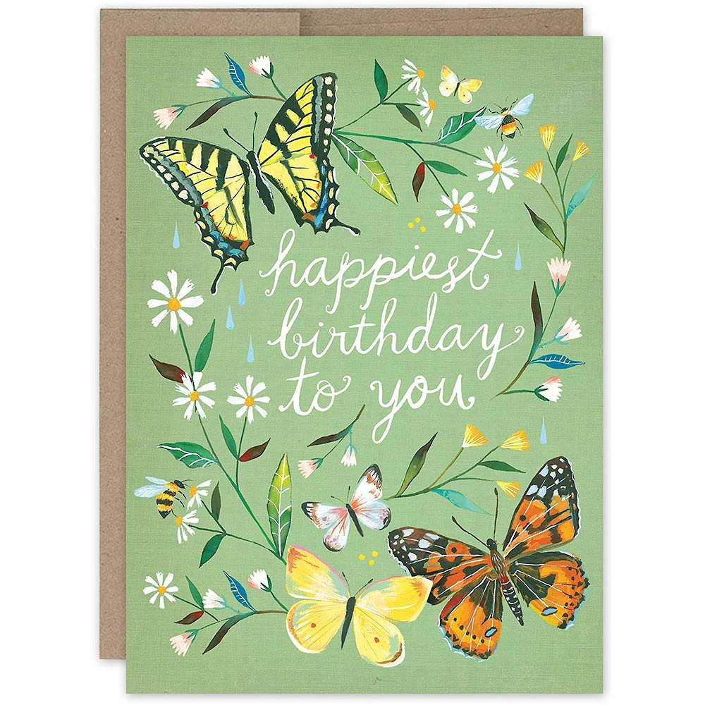 Happiest Butterflies Birthday Card